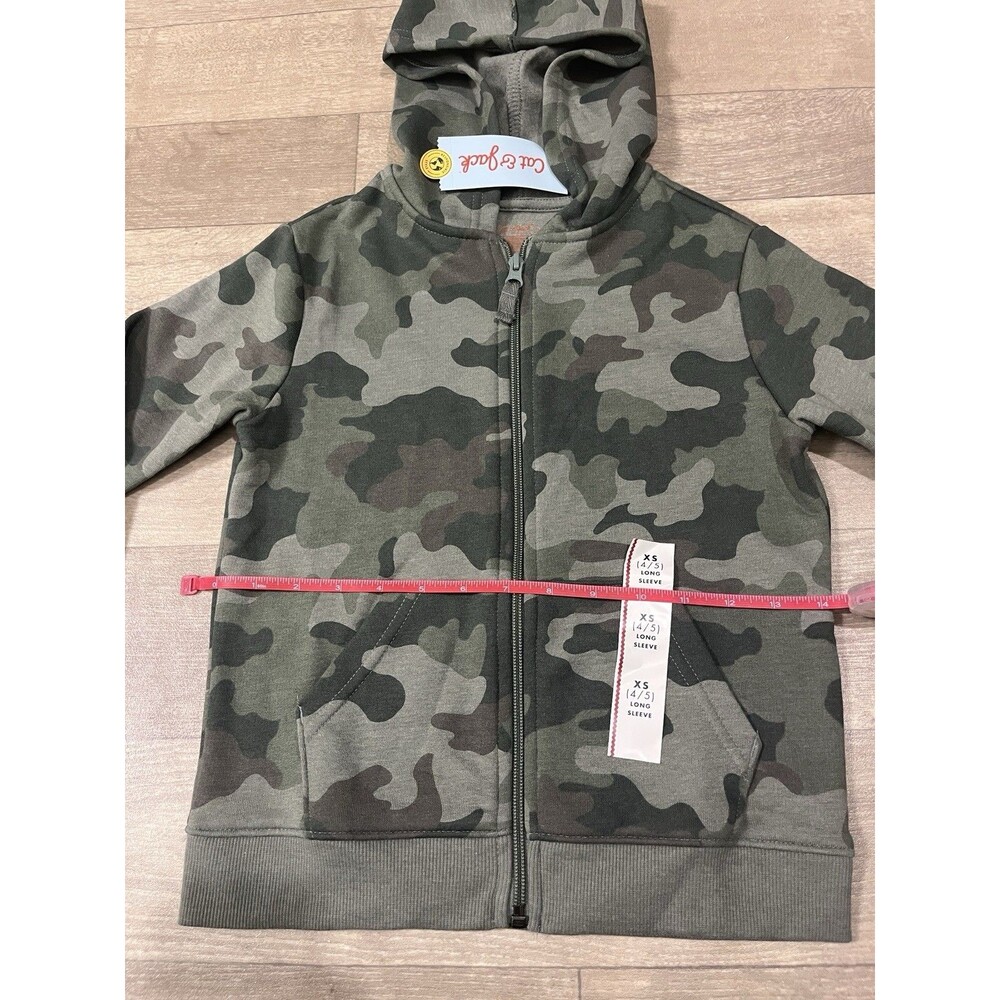 Boys Camaflouge Cat & Jack Zip-Up Hoodie Size XS(4-5) - Picture 6 of 7